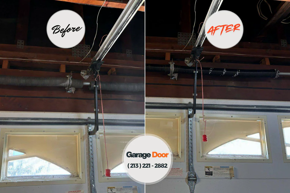 Before and after: garage door repair Shepherdstown, WV